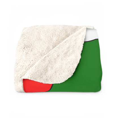 Green, White, Red Retro Polka Dots Blanket Throw