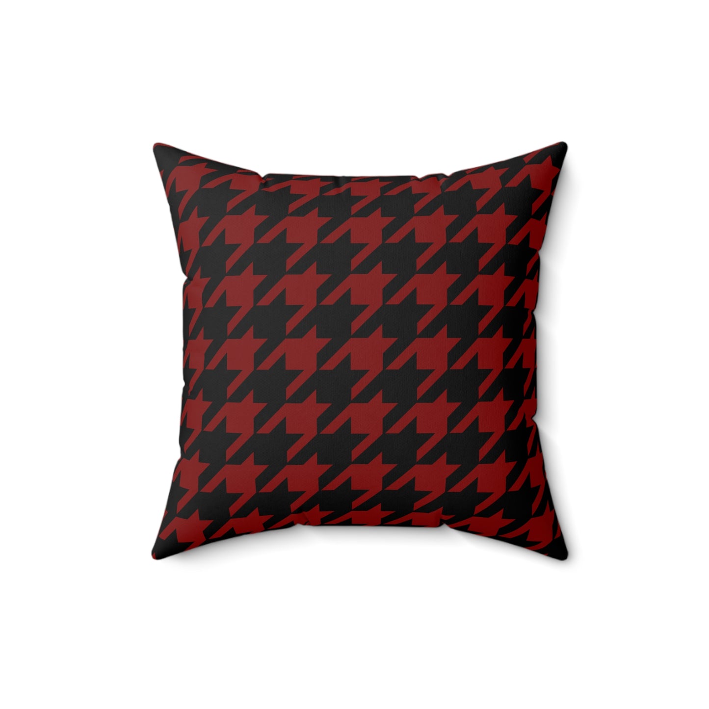 Maroon, Black Retro Houndstooth Cushion Pillow