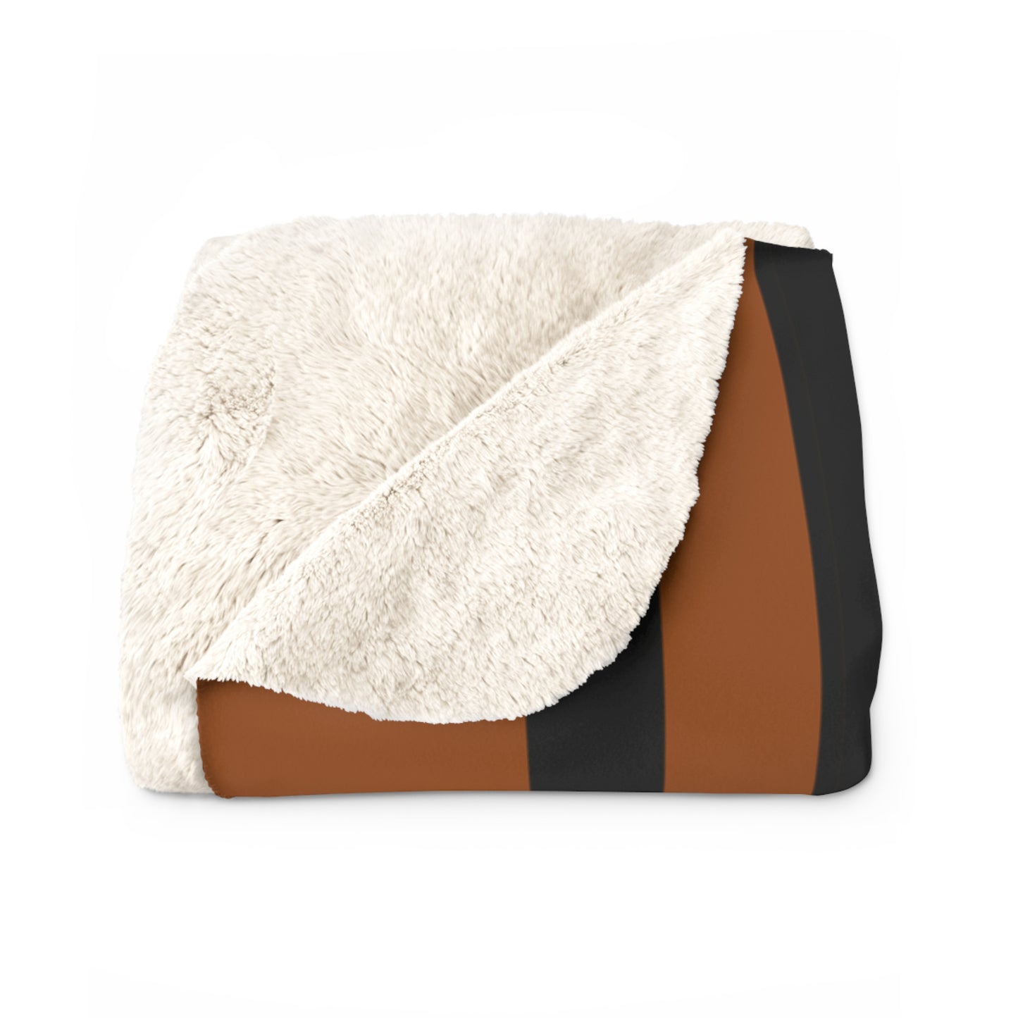 Brown, Black Retro Stripes Blanket Throw