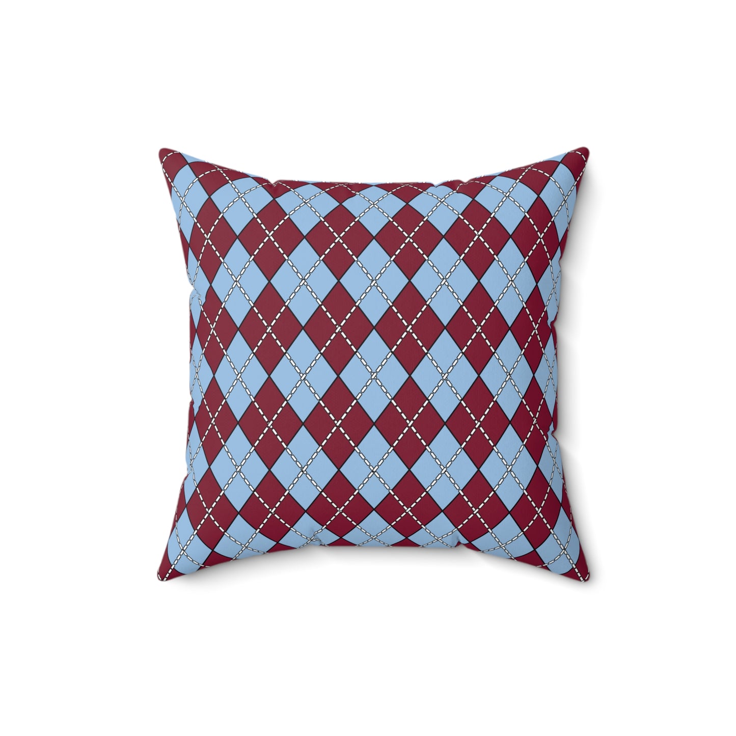 Claret, Blue Retro Argyle Cushion Pillow