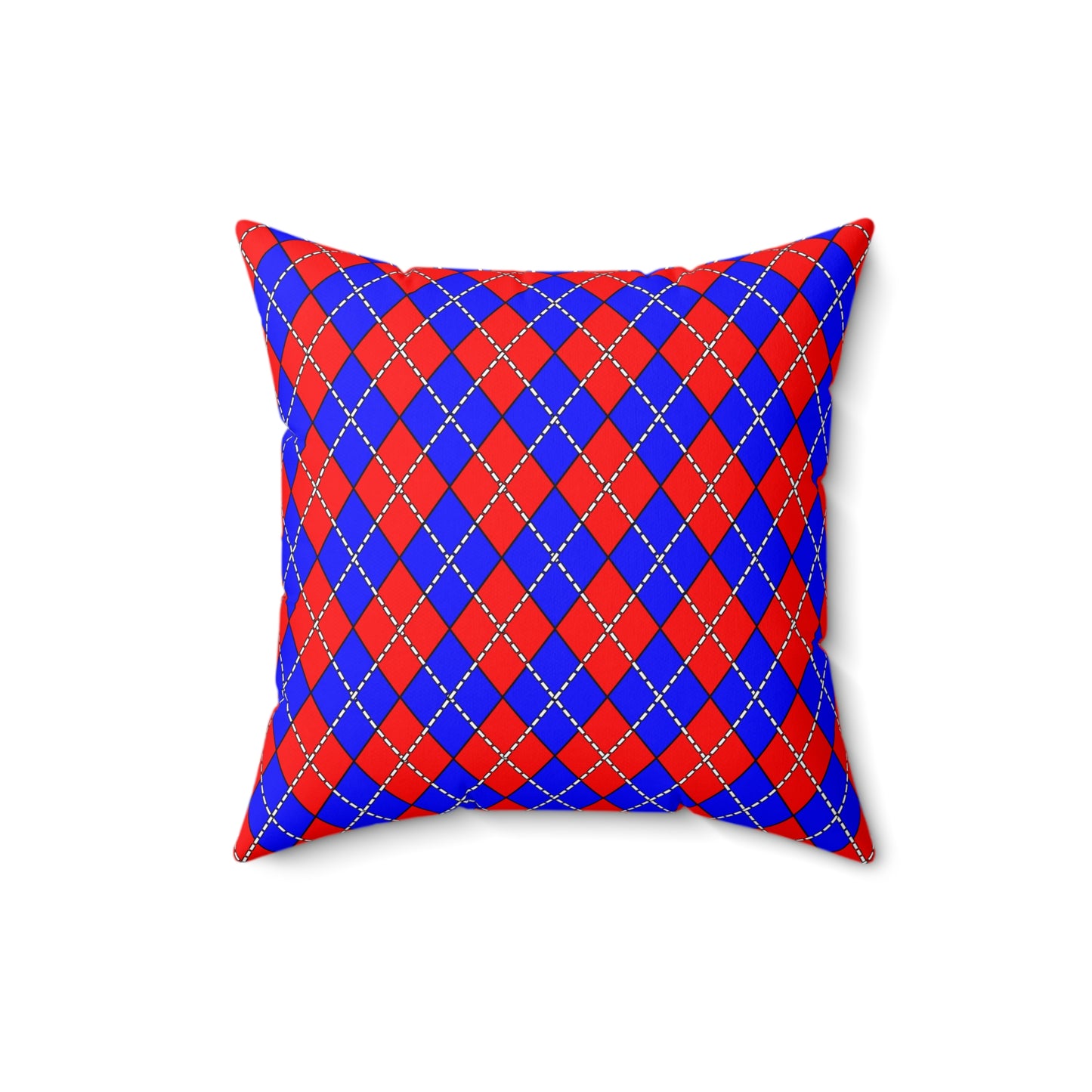 Red, Blue Retro Argyle Cushion Pillow