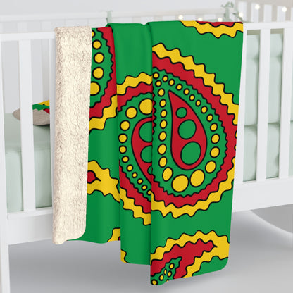 Guinea Bissau Retro Paisley Blanket Throw