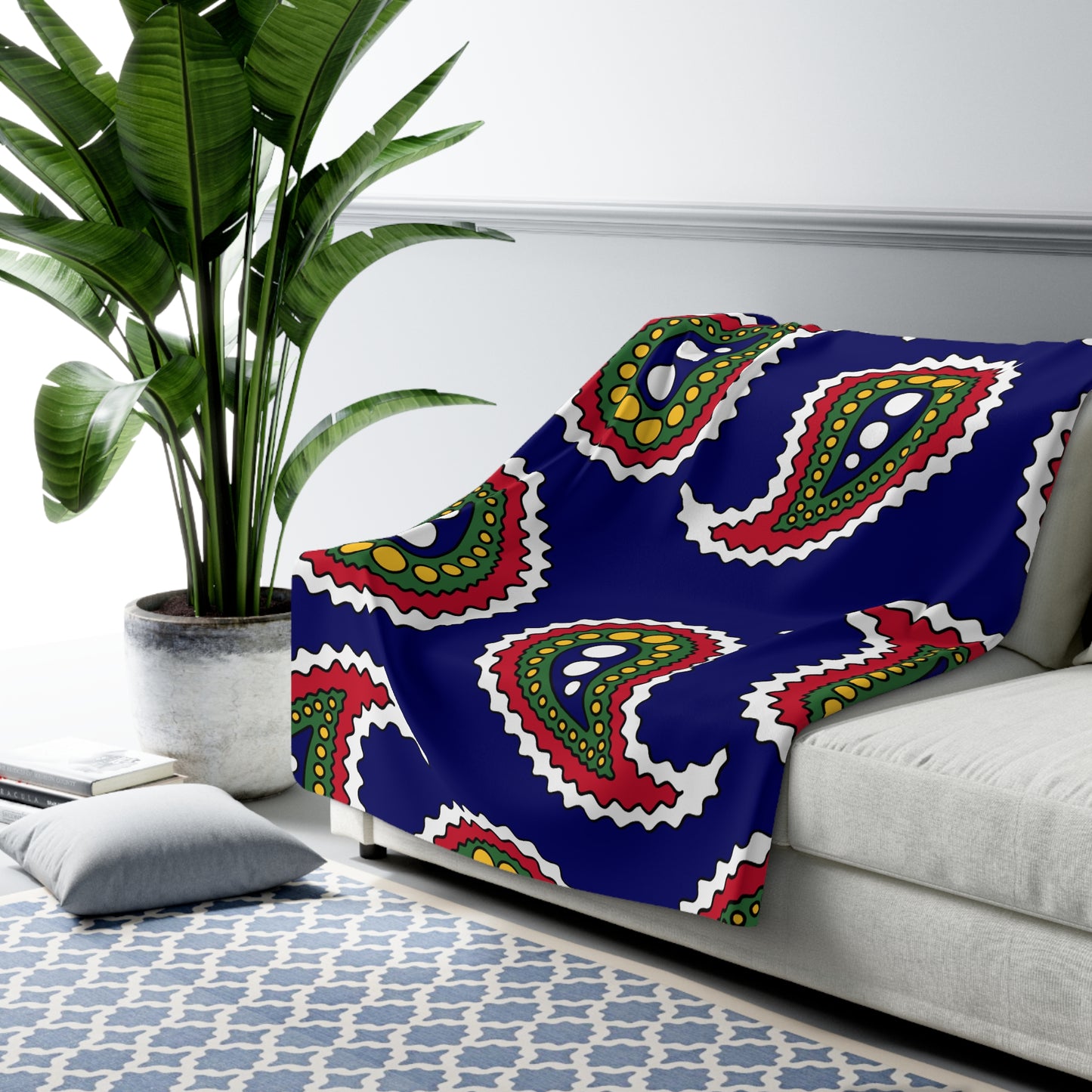 British Virgin Islands Retro Paisley Blanket Throw