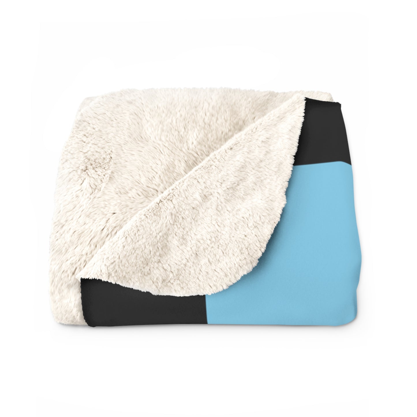Sky Blue, Black Retro Check Blanket Throw