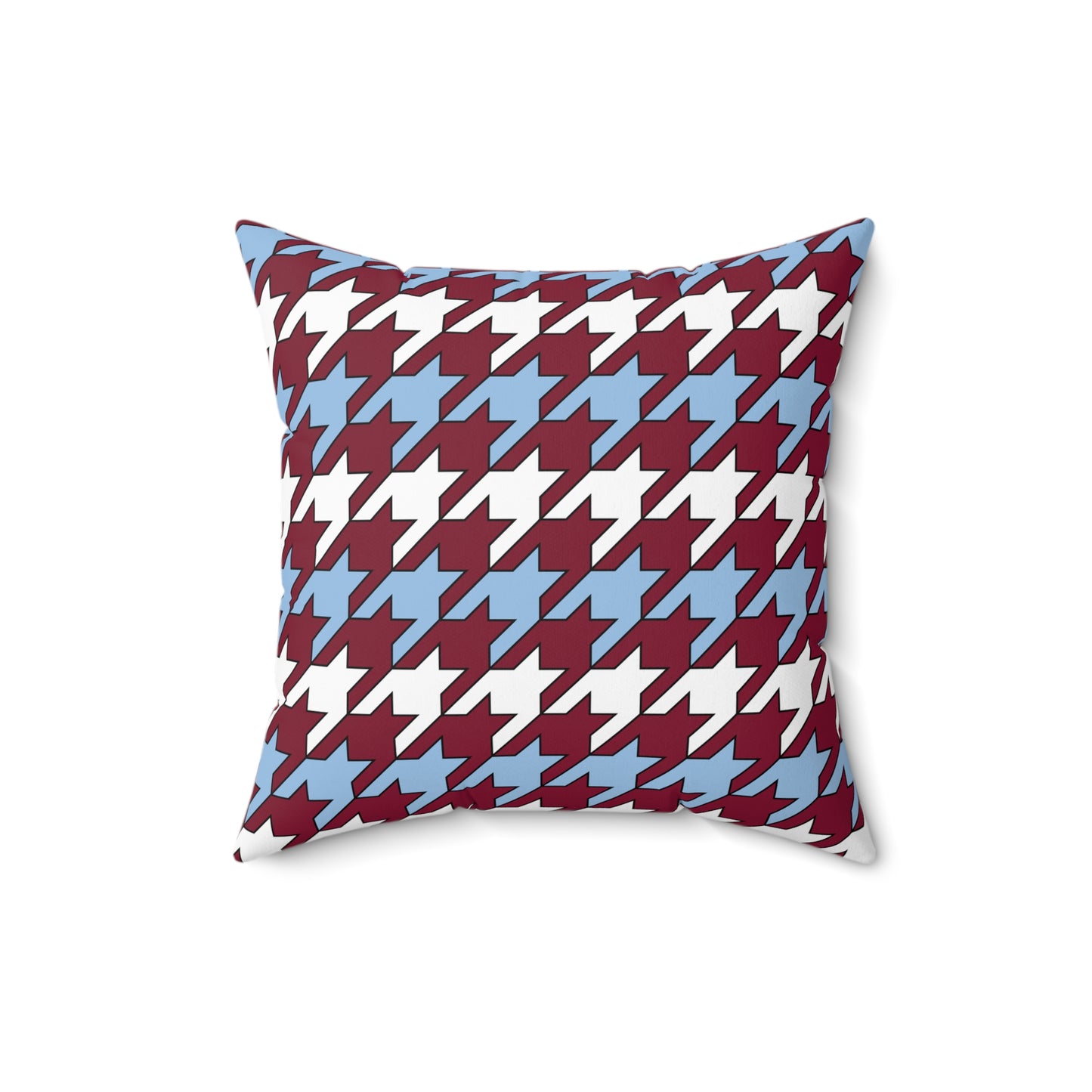 Claret, Blue, White Retro Houndstooth Cushion Pillow