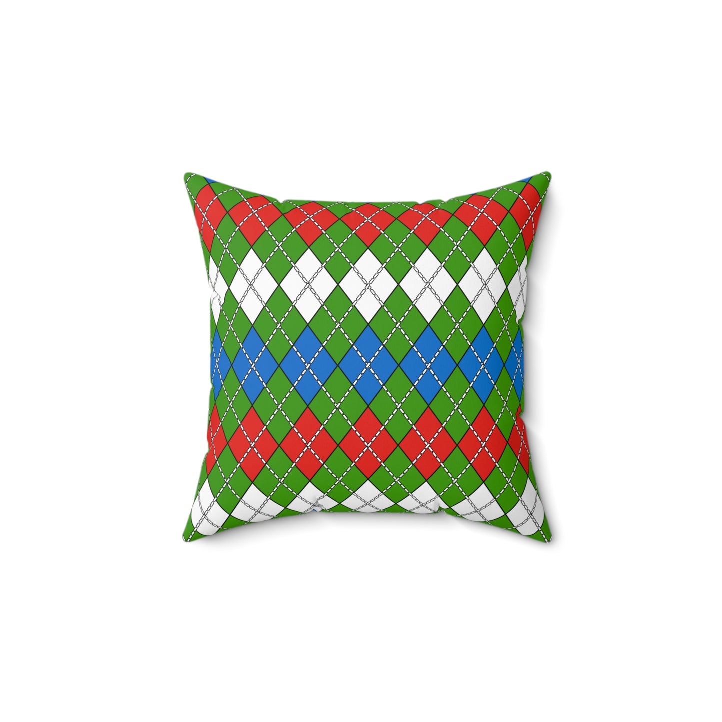 Equatorial Guinea Retro Argyle Cushion Pillow