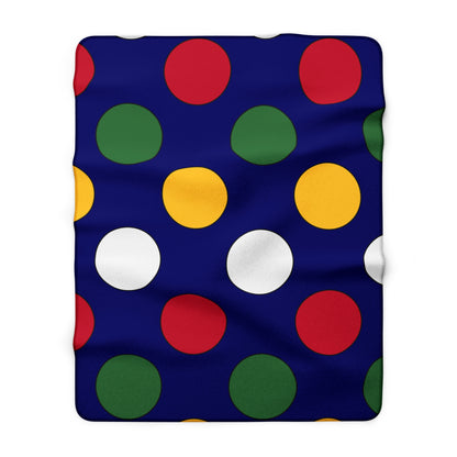 British Virgin Islands Retro Polka Dots Blanket Throw