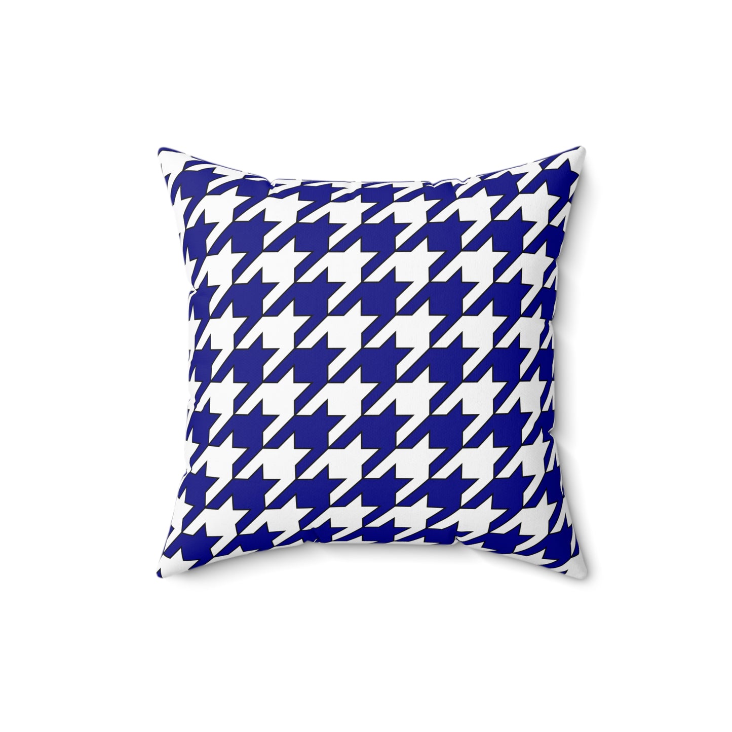 Dark Blue, White Retro Houndstooth Cushion Pillow