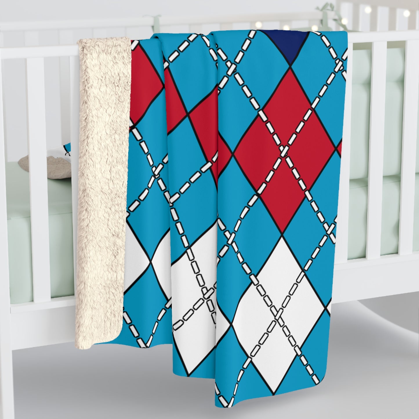 Tuvalu Retro Argyle Blanket Throw