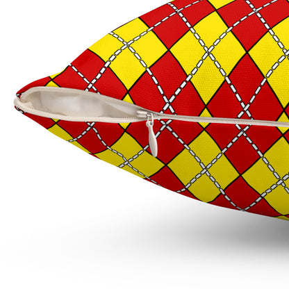 North Macedonia Retro Argyle Cushion Pillow