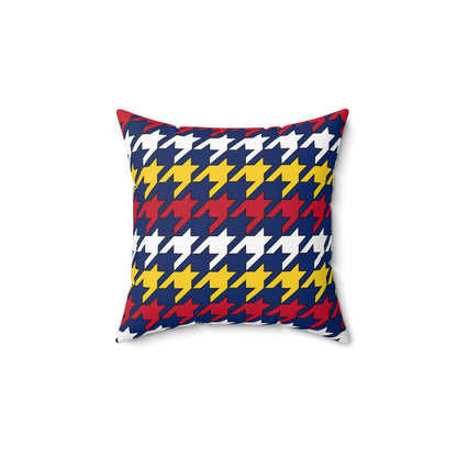 Turks And Caicos Islands Retro Houndstooth Cushion Pillow