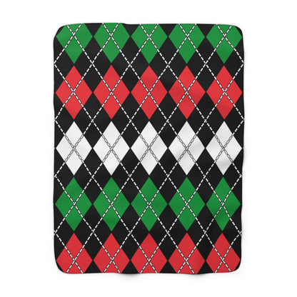 Palestine Retro Argyle Blanket Throw