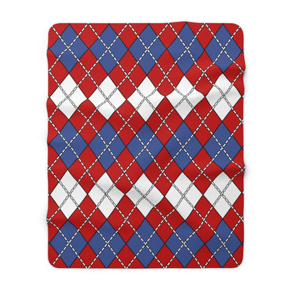 Democratic Peoples Republic Of Korea Retro Argyle Blanket Throw
