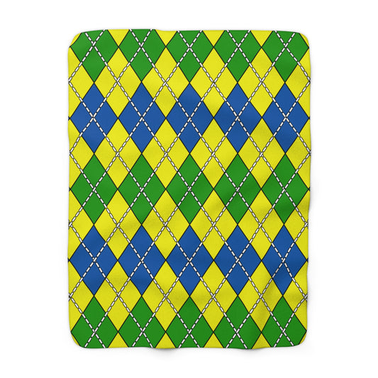 Saint Vincent And The Grenadines Retro Argyle Blanket Throw