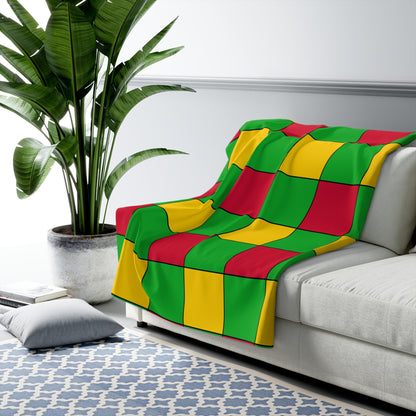 Sao Tome And Principe Retro Check Blanket Throw