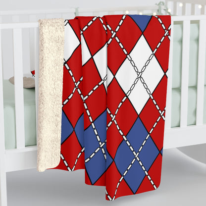 Democratic Peoples Republic Of Korea Retro Argyle Blanket Throw