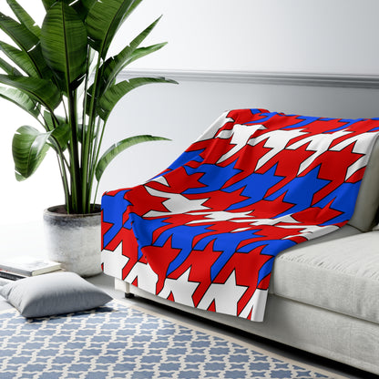 Puerto Rico Retro Houndstooth Blanket Throw