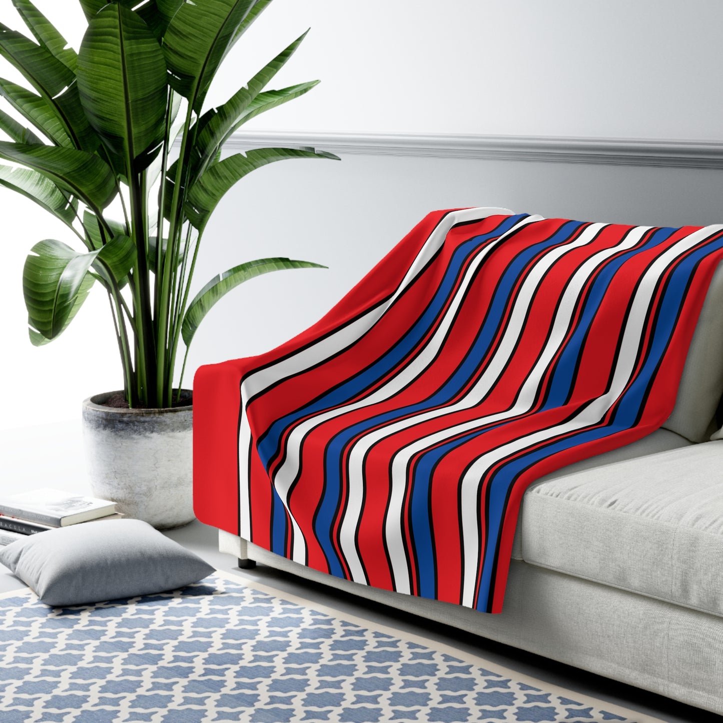 Slovakia Retro Stripes Blanket Throw
