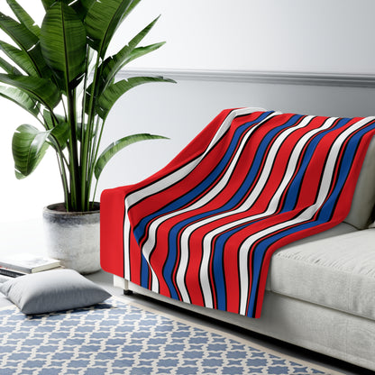Slovakia Retro Stripes Blanket Throw