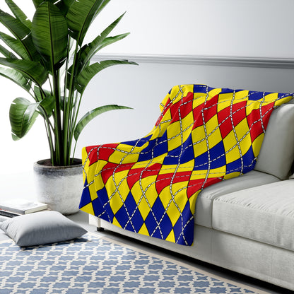 Colombia Retro Argyle Blanket Throw