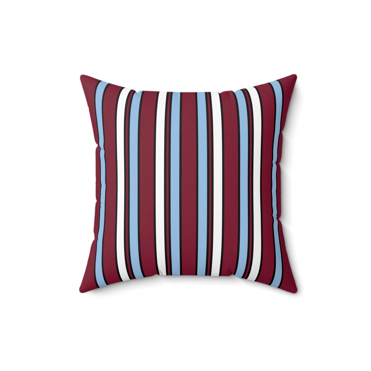 Claret, Blue, White Retro Stripe Cushion Pillow