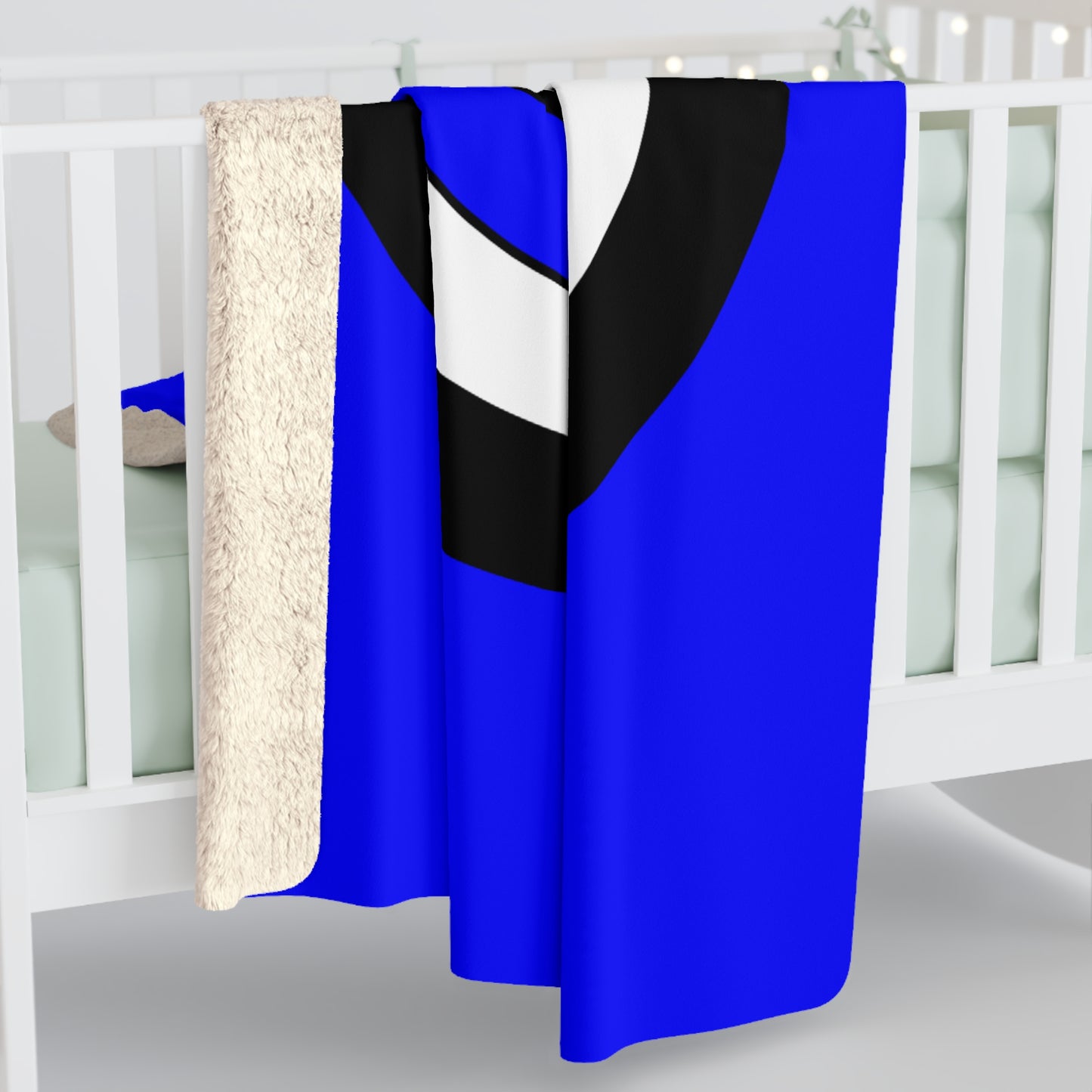 Blue, Black, White Retro Target Blanket Throw