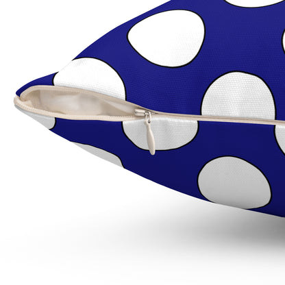 Navy Blue, White Retro Polka Dots Cushion Pillow