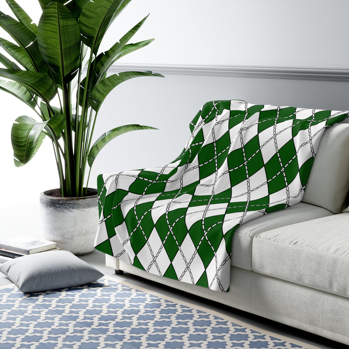 Pakistan Retro Argyle Blanket Throw