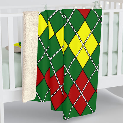 Senegal Retro Argyle Blanket Throw