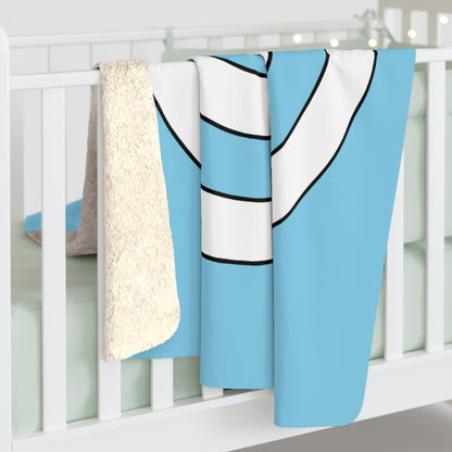 Sky Blue, White Retro Target Blanket Throw