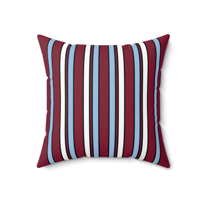 Claret, Blue, White Retro Stripe Cushion Pillow