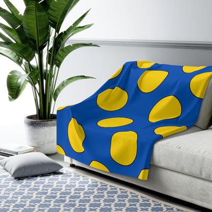Ukraine Retro Polka Dots Blanket Throw