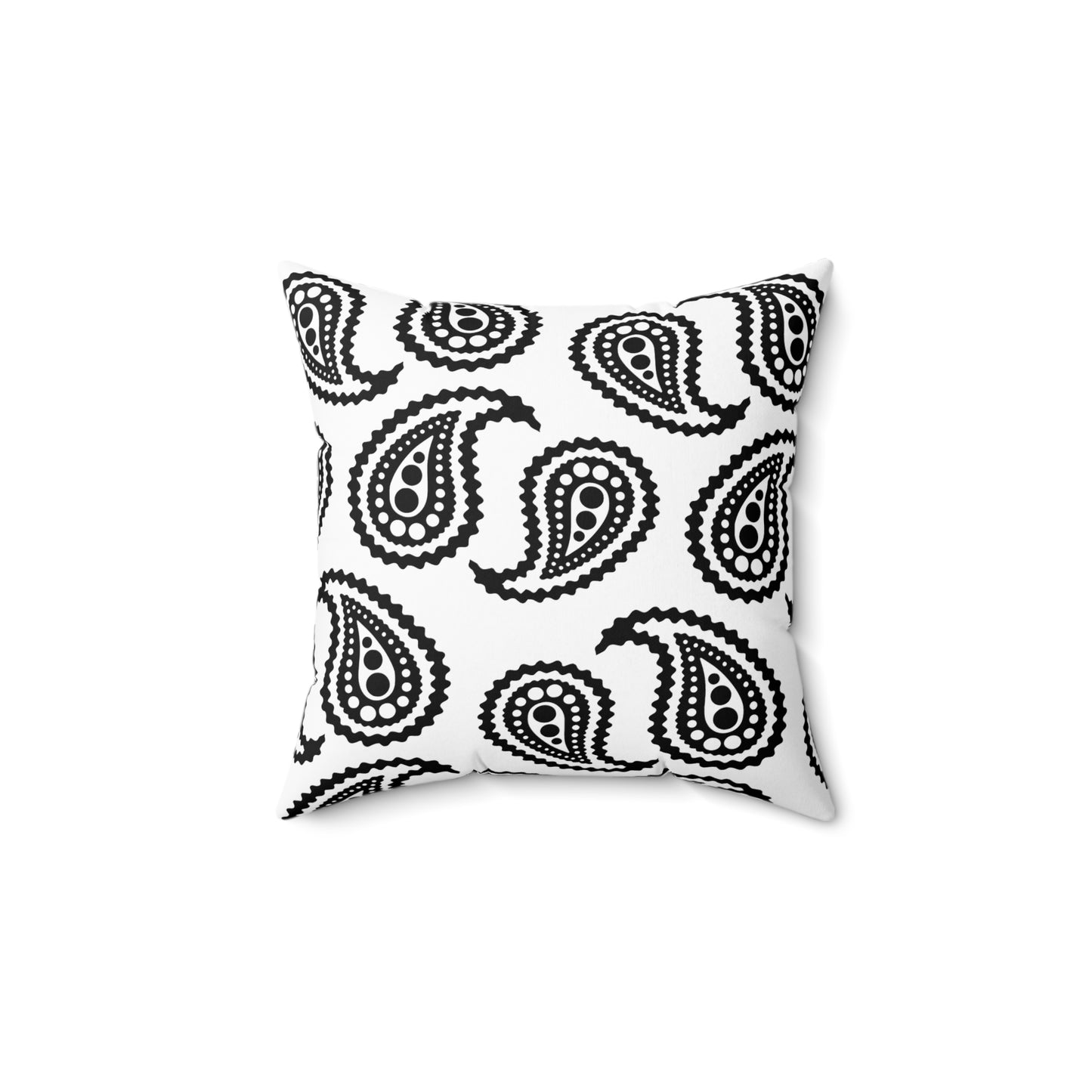White, Black Retro Paisley Cushion Pillow