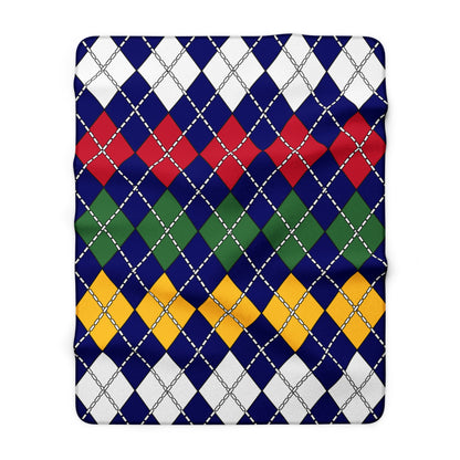 British Virgin Islands Retro Argyle Blanket Throw