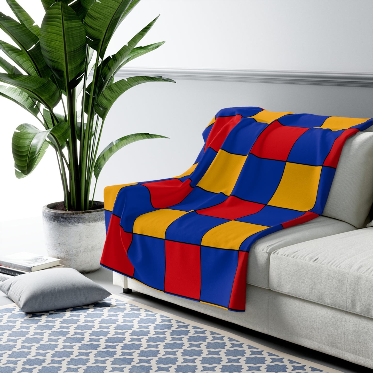 Armenia Retro Check Blanket Throw