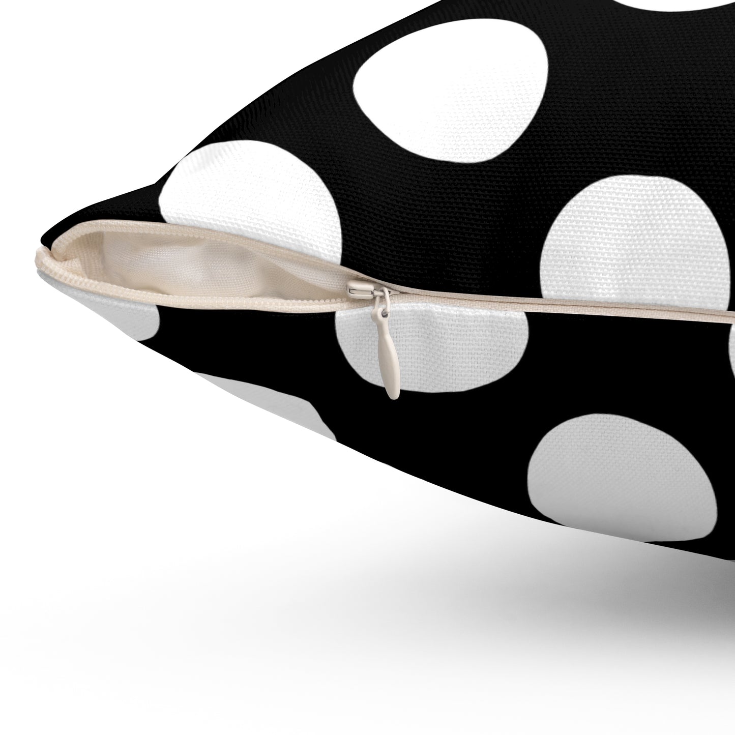 Black, White Retro Polka Dots Cushion Pillow