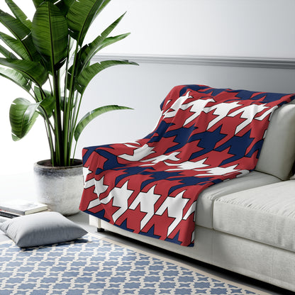 United States of America (USA) Retro Houndstooth Blanket Throw