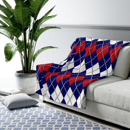 American Samoa Retro Argyle Blanket Throw