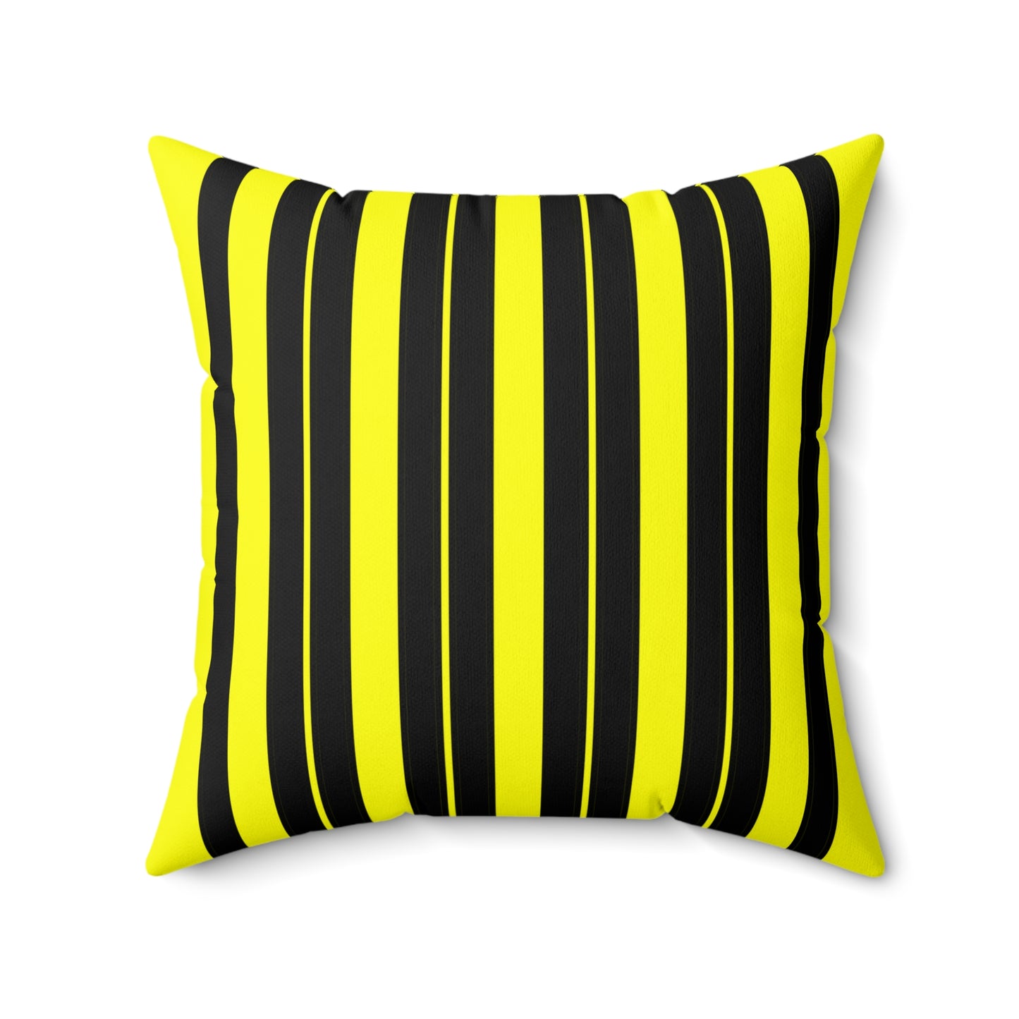 Yellow, Black Retro Stripes Cushion Pillow