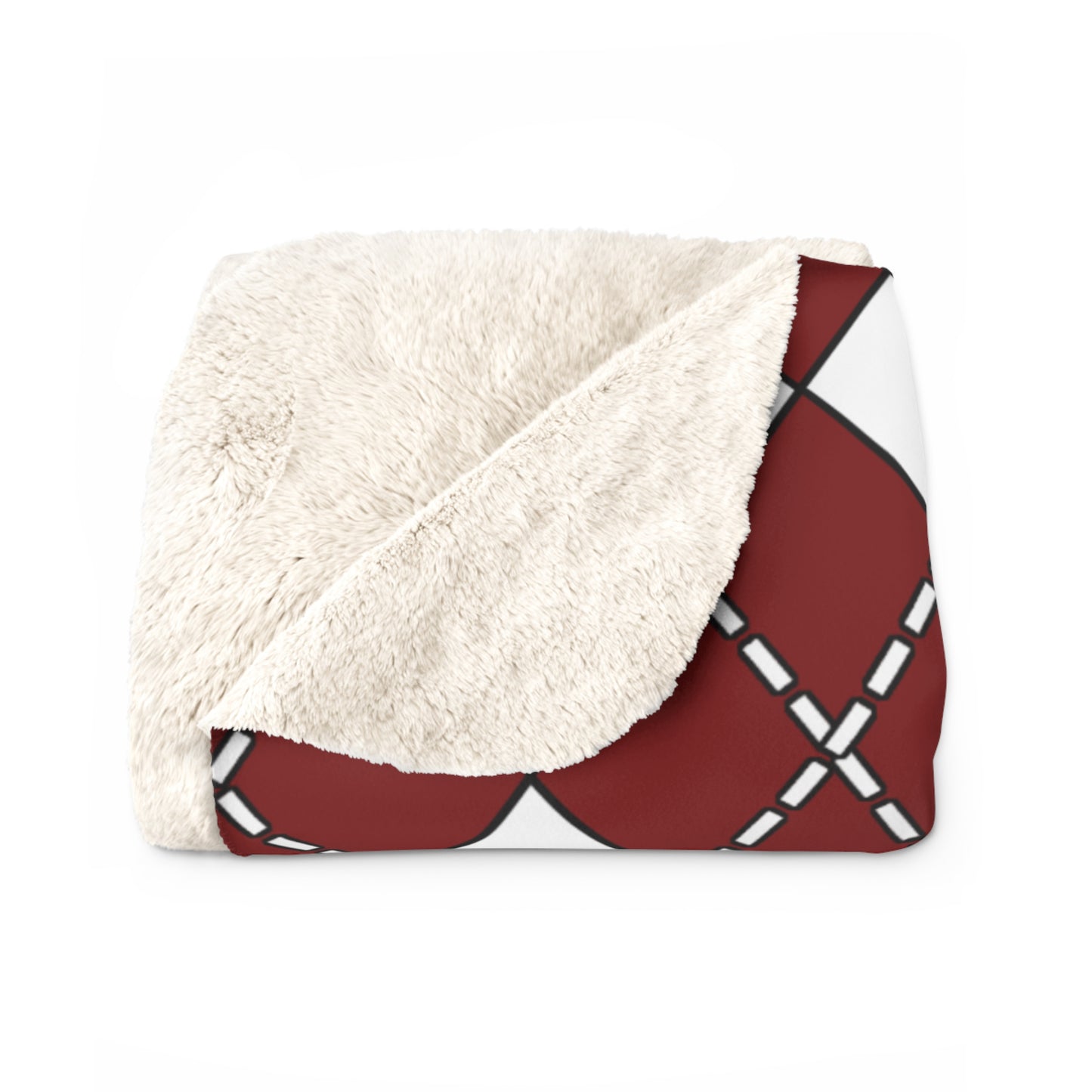 Maroon, White Retro Argyle Blanket Throw
