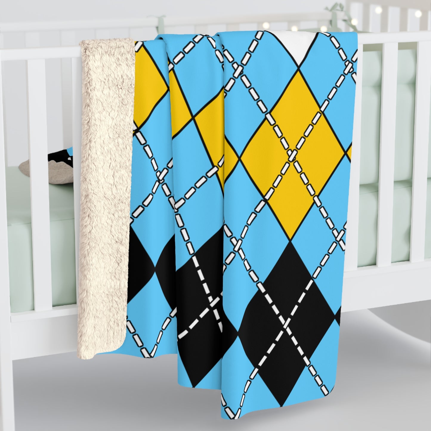Saint Lucia Retro Argyle Blanket Throw