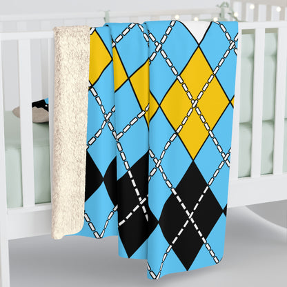 Saint Lucia Retro Argyle Blanket Throw
