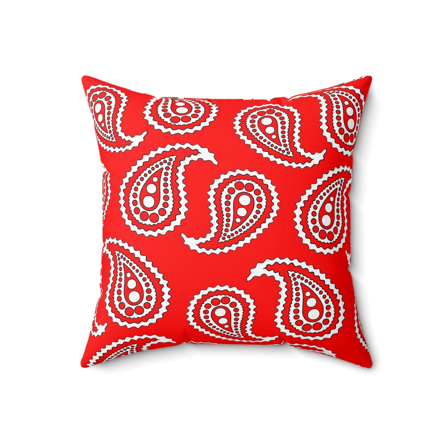 Red, White Retro Paisley Cushion Pillow