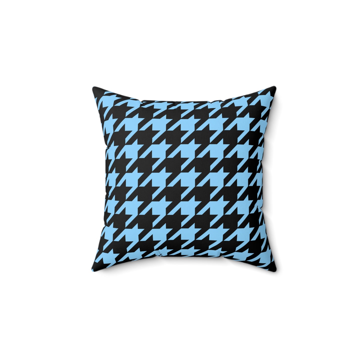 Light Blue, Black Retro Houndstooth Cushion Pillow