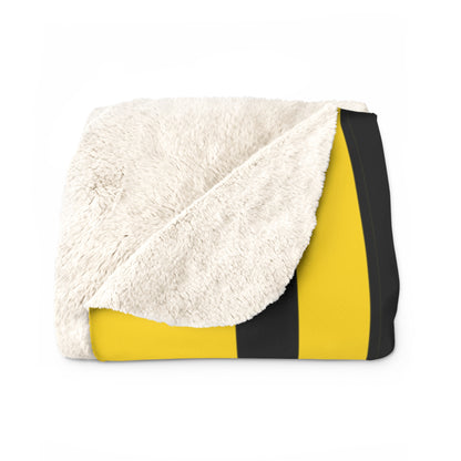 Gold, Black Retro Stripes Blanket Throw