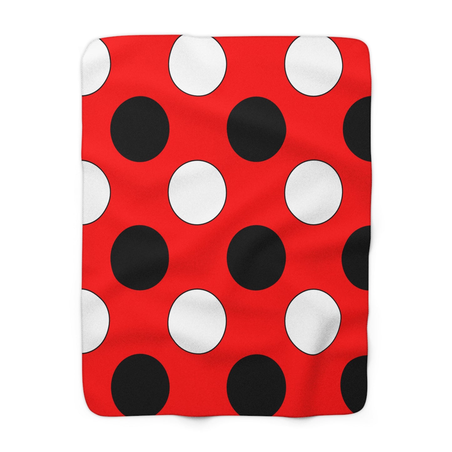 Red, Black, White Retro Polka Dots Blanket Throw