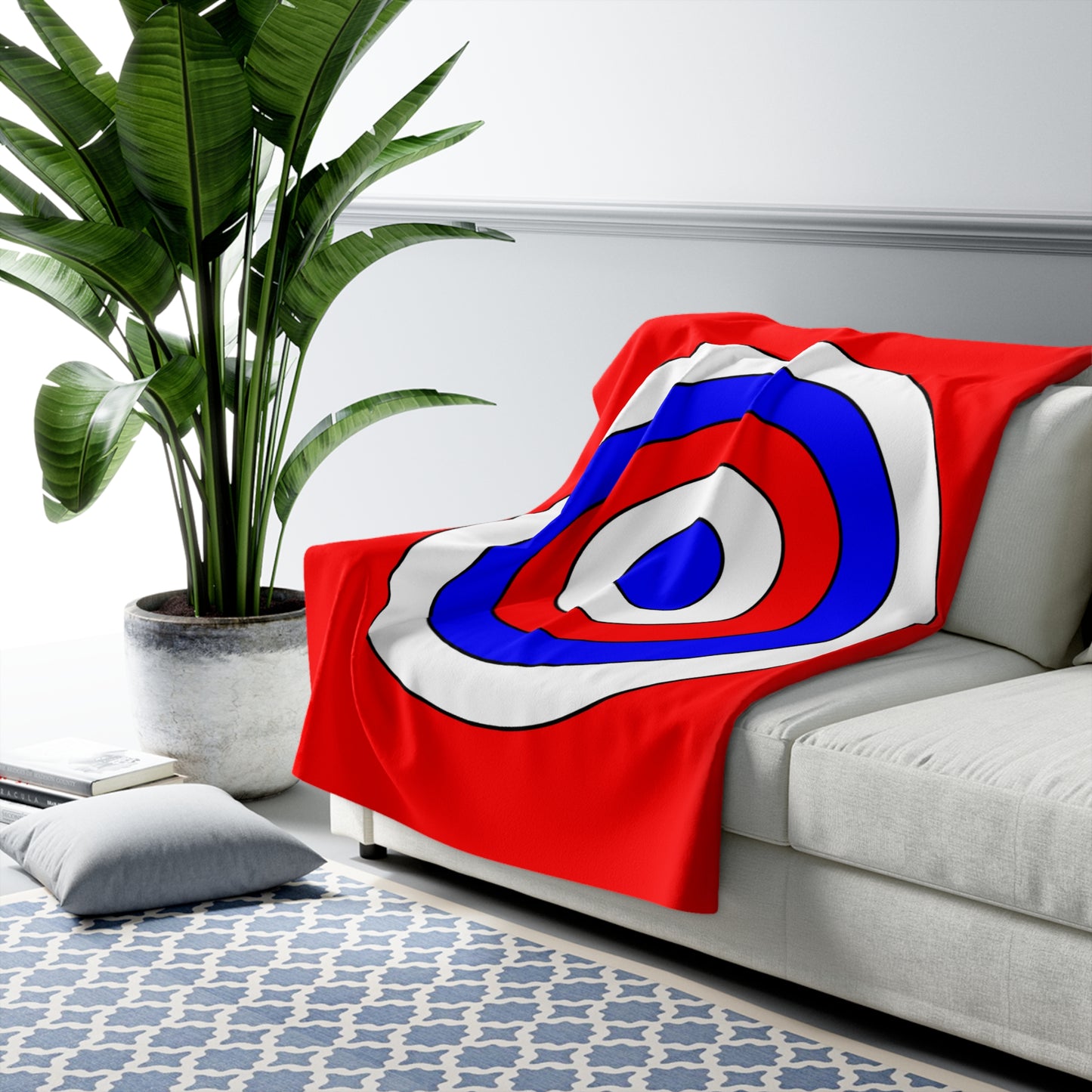 Red, White, Blue Retro Target Blanket Throw