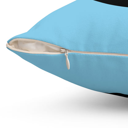 Sky Blue, Black Retro Target Cushion Pillow