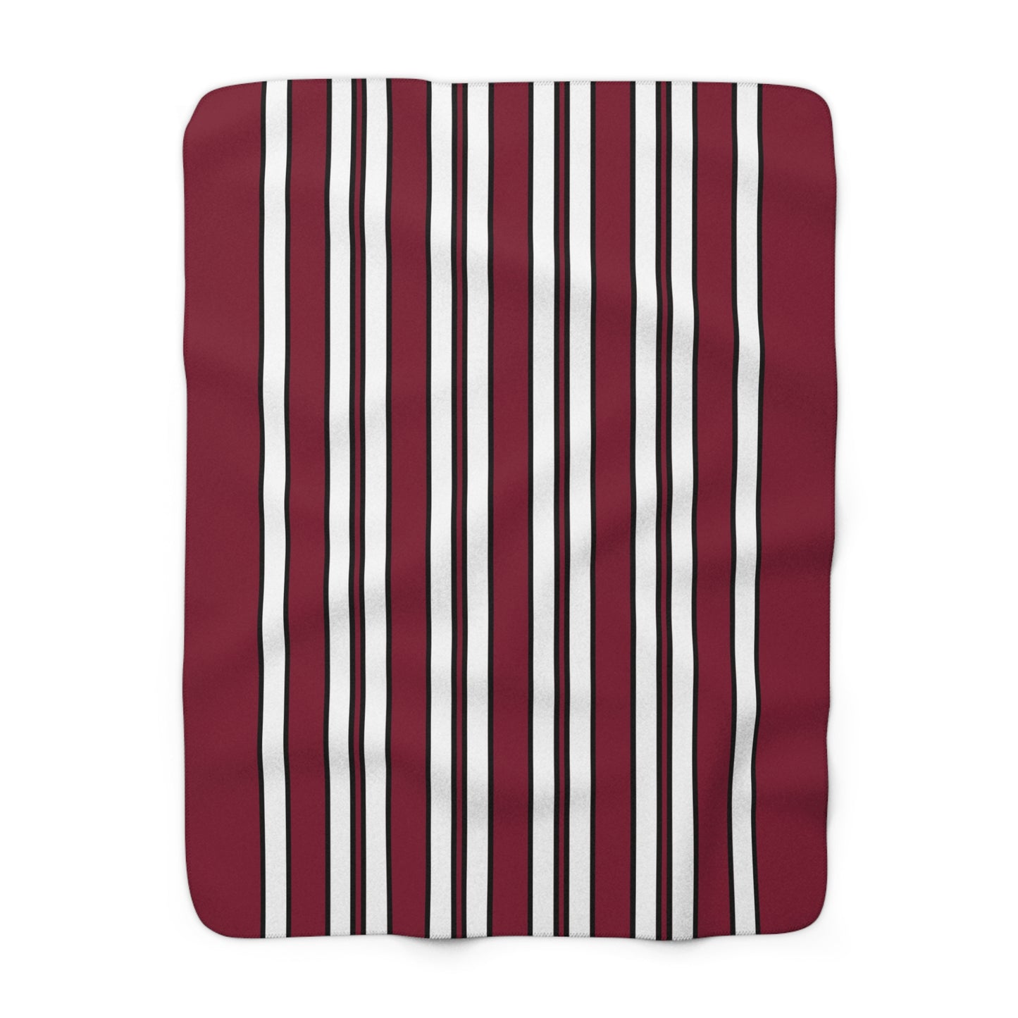 Claret, White Retro Stripes Blanket Throw