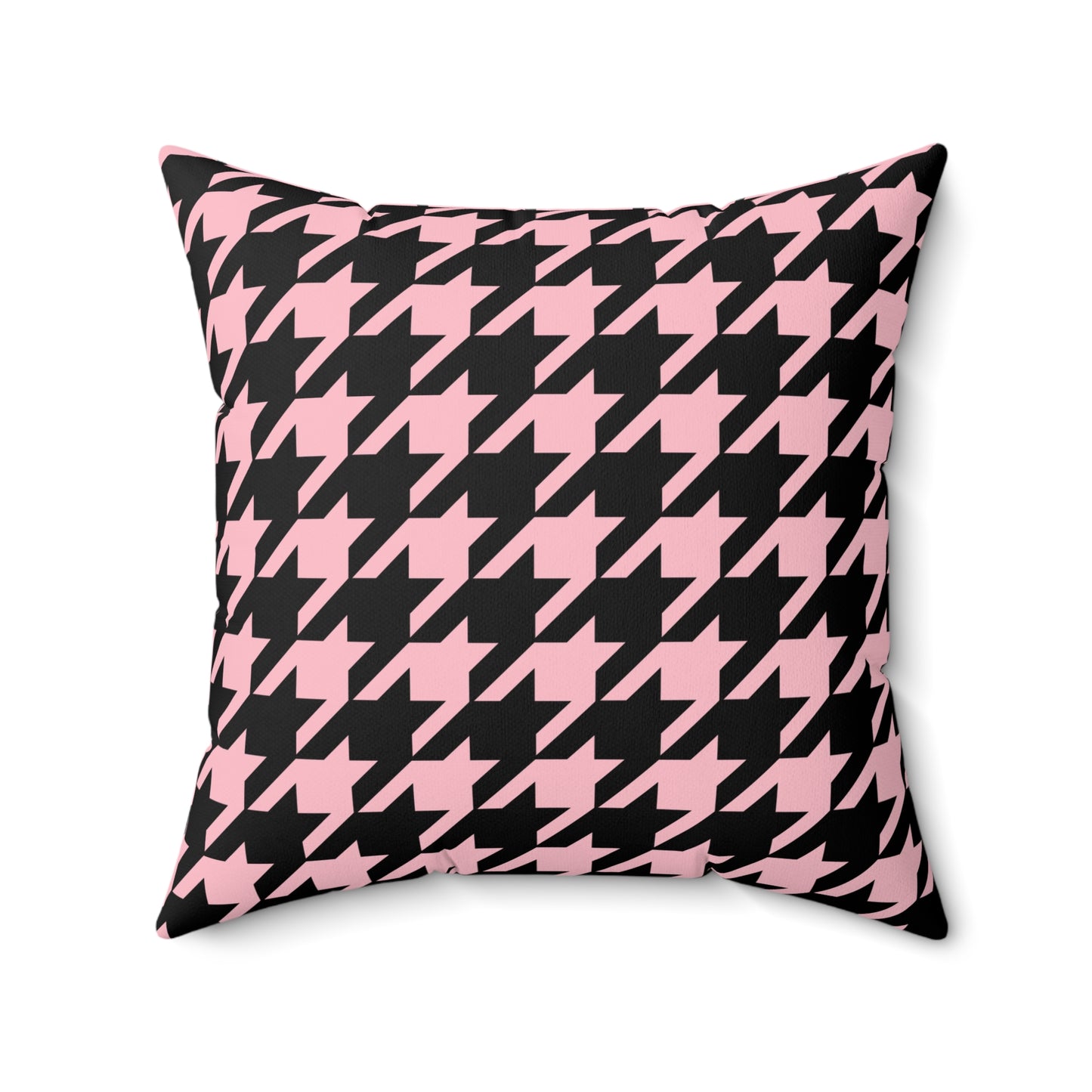 Pink, Black Retro Houndstooth Cushion Pillow